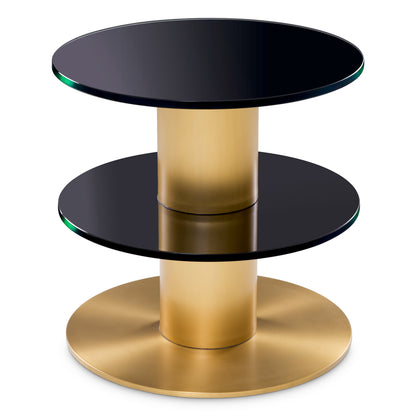 Black Glass Side Table Dorado | Cabothousefurniture.com