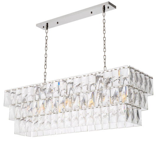 Crystal Rectangular Chandelier Amazone | Cabothousefurniture.com
