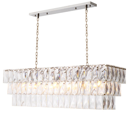 Crystal Rectangular Chandelier Amazone | Cabothousefurniture.com