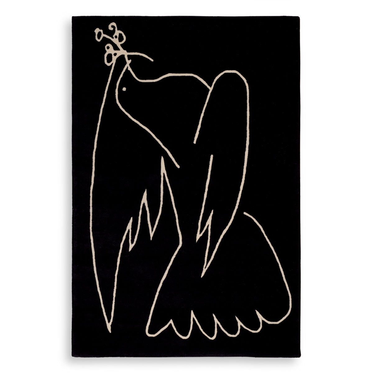 Black Wool Carpet 10' x 13' Piccione | Cabothousefurniture.com