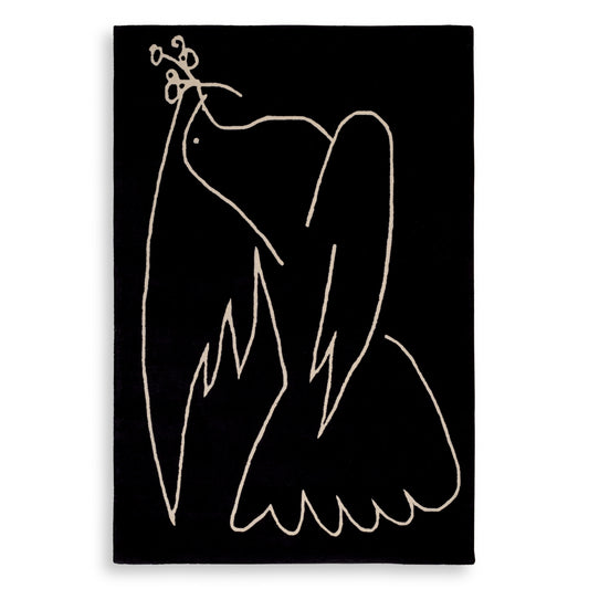 Black Wool Carpet 10' x 13' Piccione | Cabothousefurniture.com