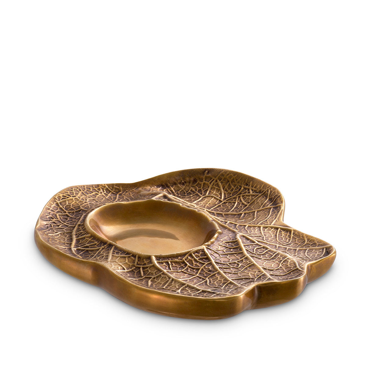Vintage Brass Leaf Bowl Clemence