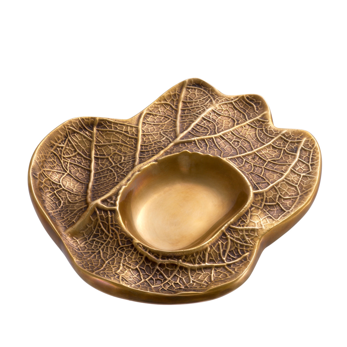 Vintage Brass Leaf Bowl Clemence