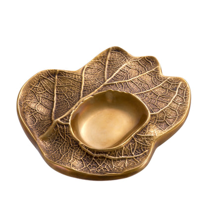 Vintage Brass Leaf Bowl Clemence