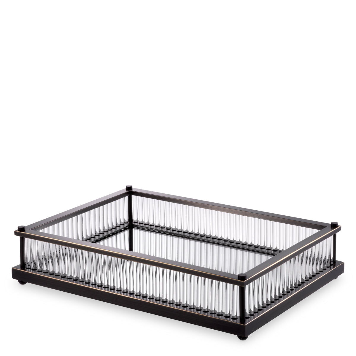 Mirror Bottom Rectangular Tray Cora | Cabothousefurniture.com