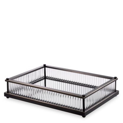Mirror Bottom Rectangular Tray Cora | Cabothousefurniture.com