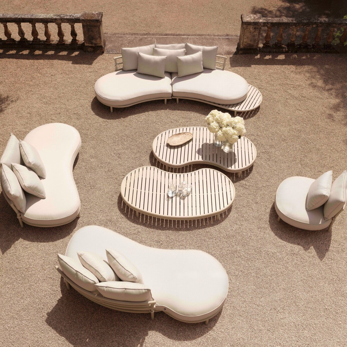 Off White Outdoor Sofa Laguno | Cabothousefurniture.com