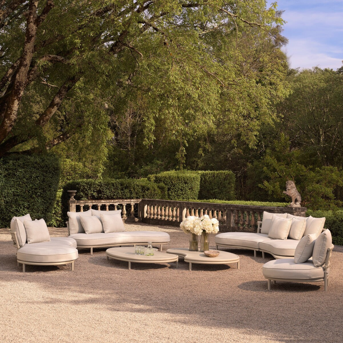Off White Outdoor Sofa Laguno | Cabothousefurniture.com