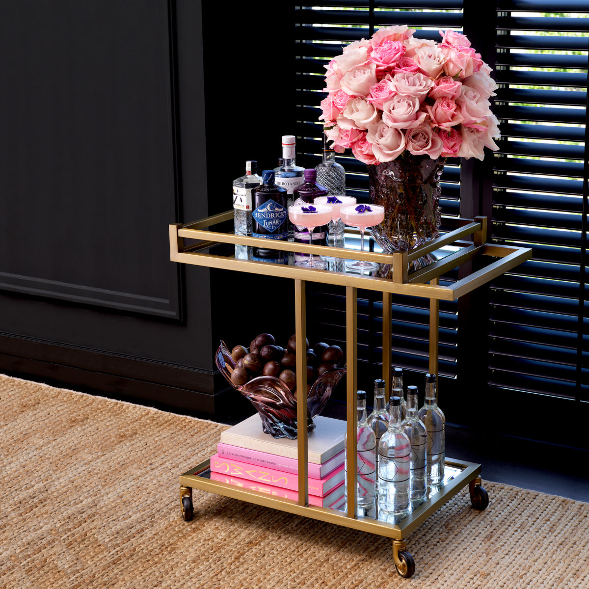 Mirror Glass Trolley Beverly Hills | Cabothousefurniture.com