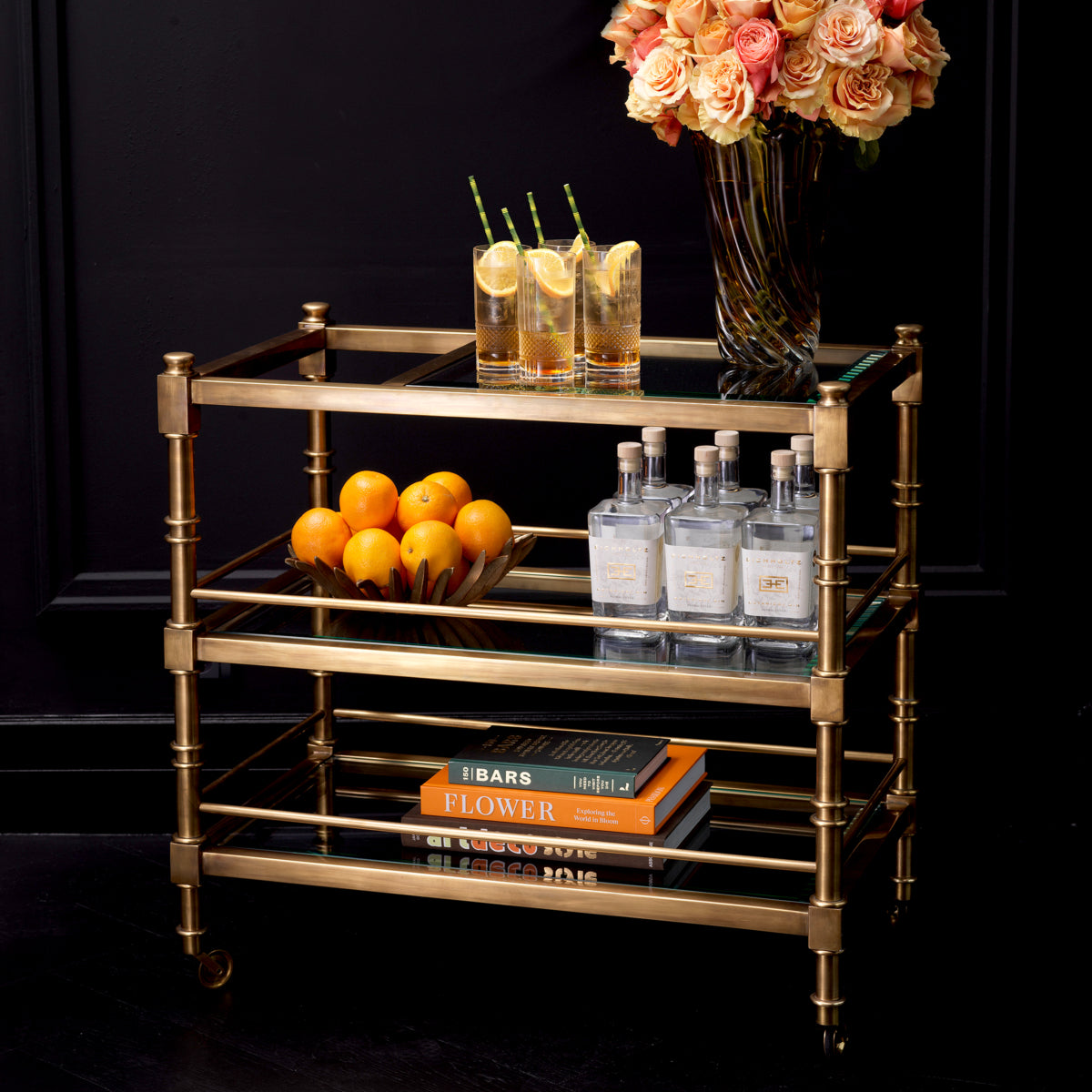 Brass Trolley Alexia | Cabothousefurniture.com