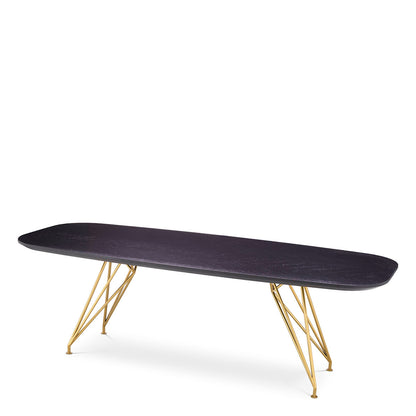 Black Oak Top Dining Table Levante | Cabothousefurniture.com
