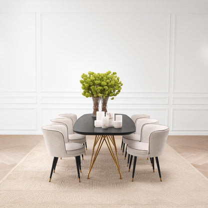 Black Oak Top Dining Table Levante | Cabothousefurniture.com