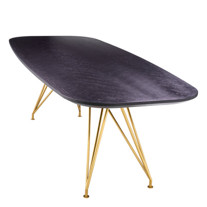 Black Oak Top Dining Table Levante | Cabothousefurniture.com