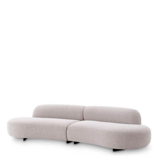 Light Gray Curved Outdoor Sofa Bjorn | Cabothousefurniture.com