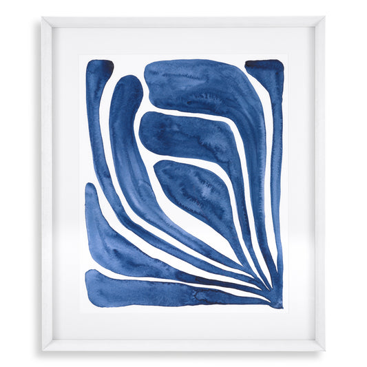 Art Prints Set (2) Blue Stylized Leaf | Cabothousefurniture.com