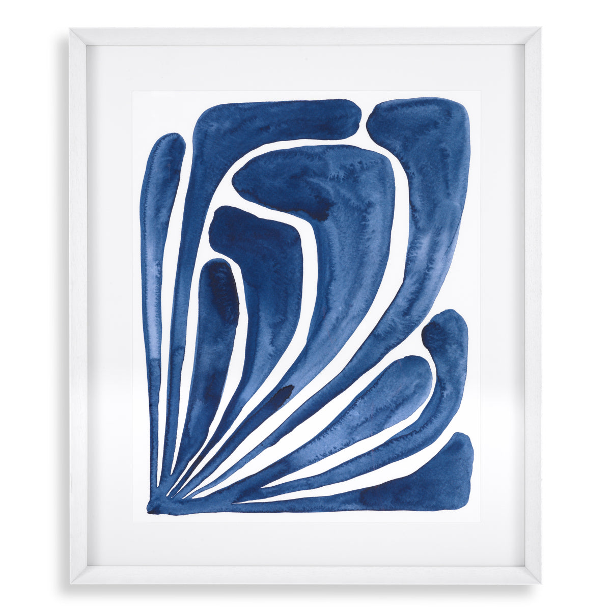 Art Prints Set (2) Blue Stylized Leaf | Cabothousefurniture.com