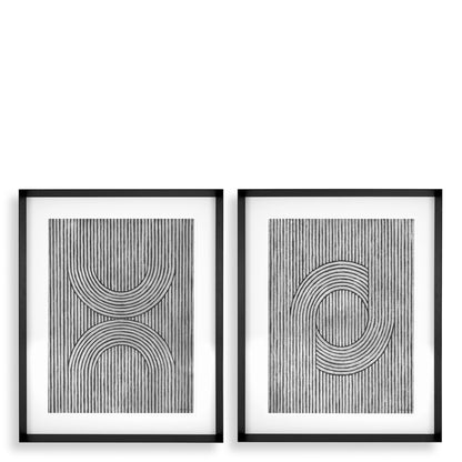 Monochrome Lines Art Prints (2) Cedar Grooves | Cabothousefurniture.com