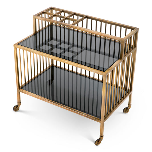 Contemporary Brass Trolley Rutherford | Cabothousefurniture.com