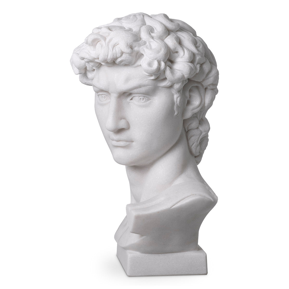 White Marble Head David | Cabothousefurniture.com