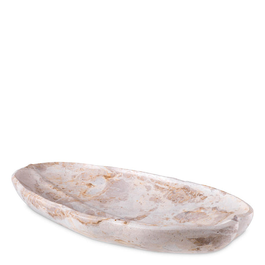 Oval Brown Marble Tray Loulou | Cabothousefurniture.com