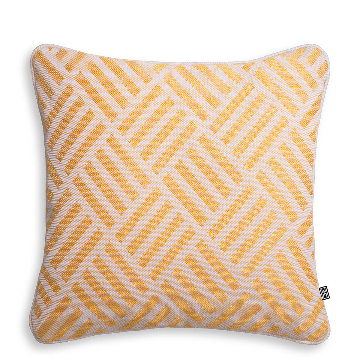 Yellow Printed Cushion Sonel | Cabothousefurniture.com