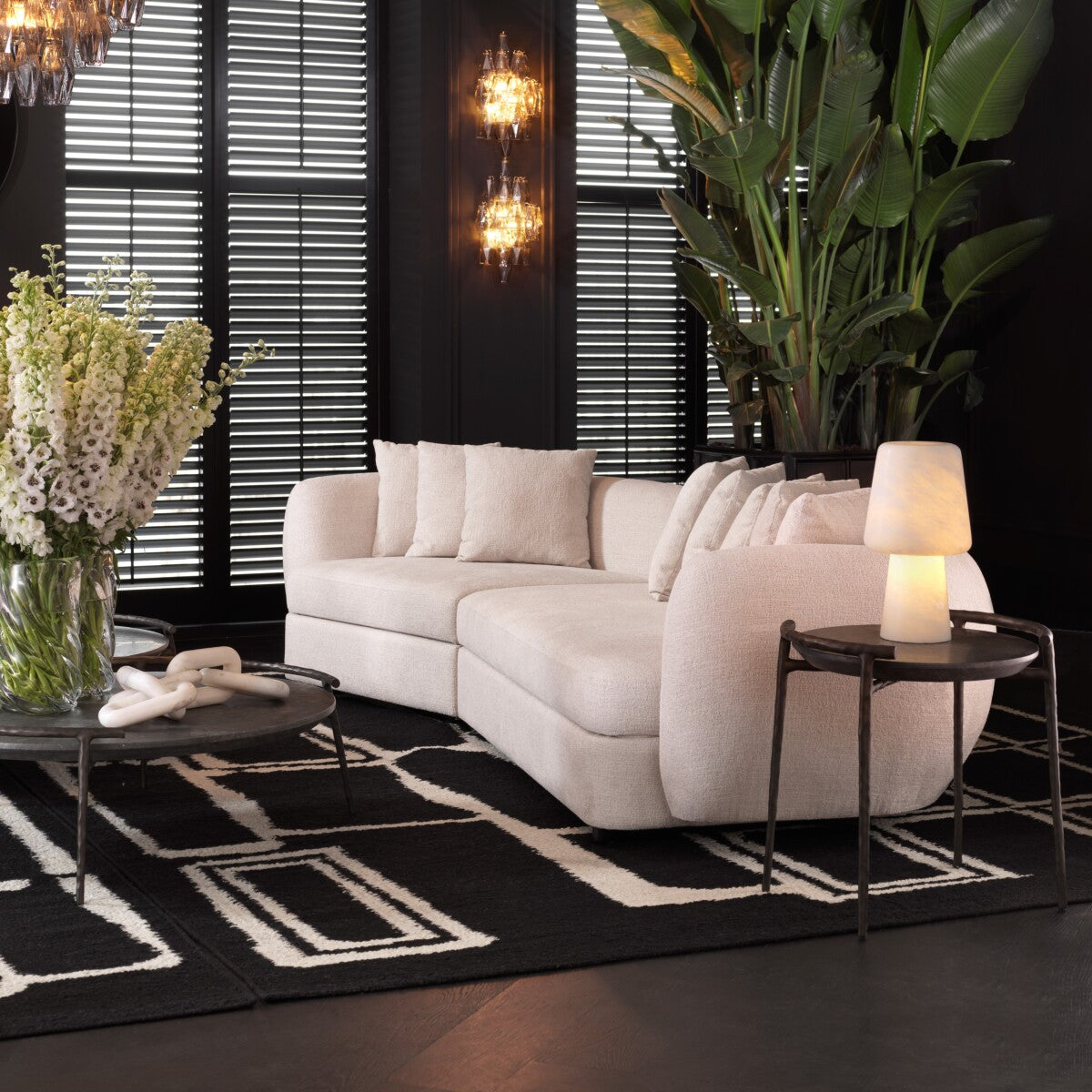 Gray Marble Side Table Arca | Cabothousefurniture.com