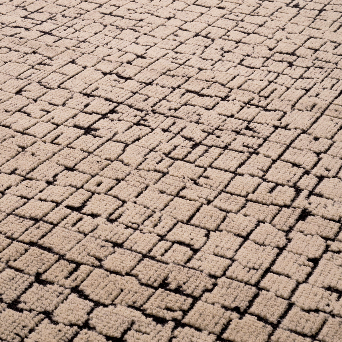 Black Patterned Wool Carpet Nirvana | Cabothousefurniture.com