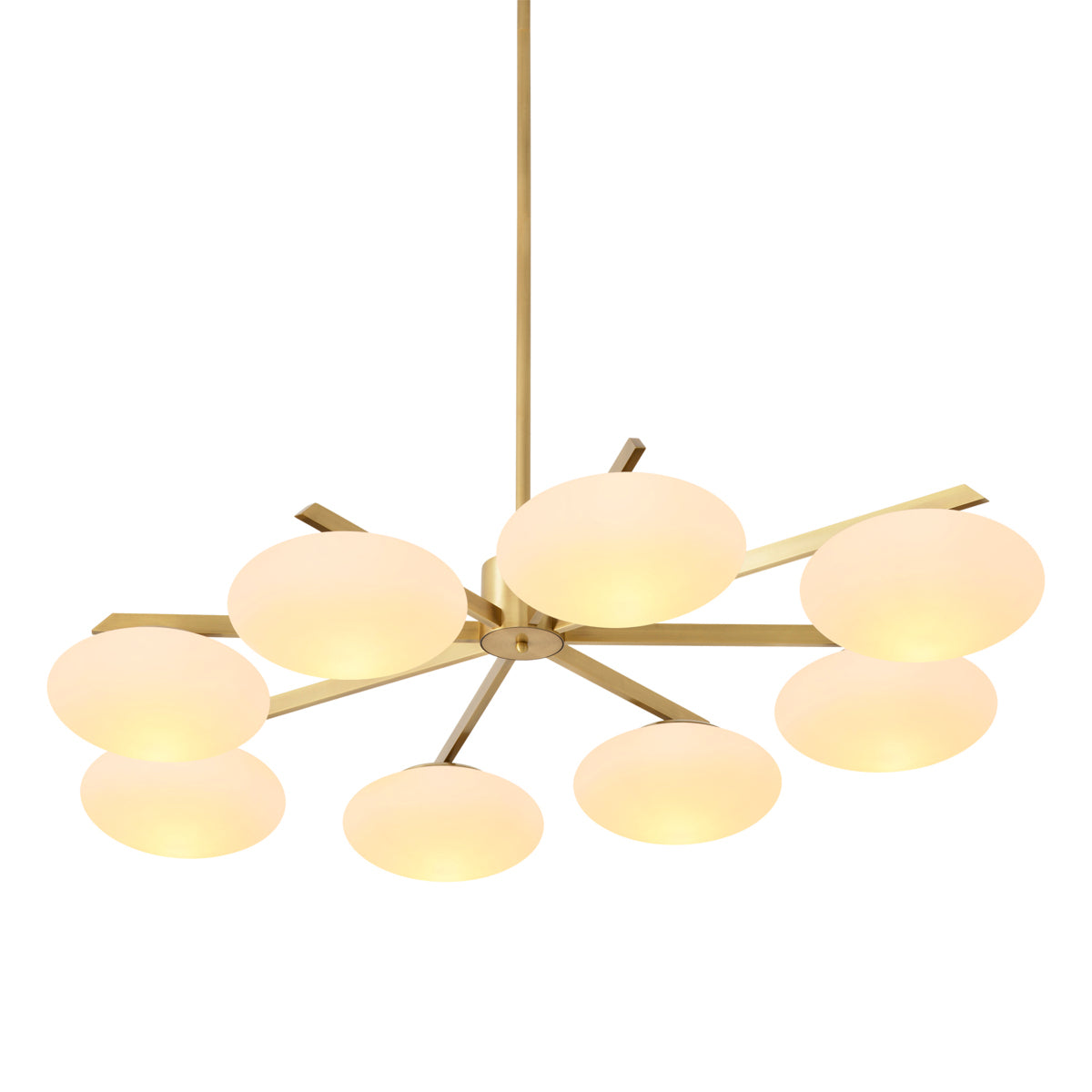 Elliptical White Glass Chandelier Evergreen