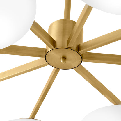 Elliptical White Glass Chandelier Evergreen