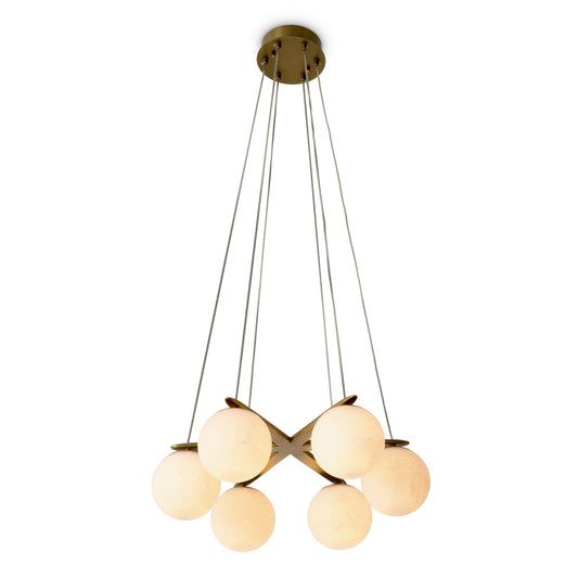 Alabaster Globes Chandelier Morro | Cabothousefurniture.com