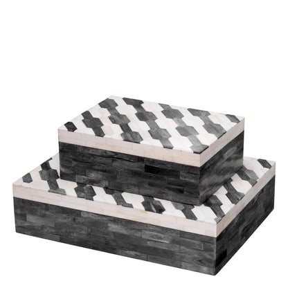 Gray Patterned Box Rodeo | Cabothousefurniture.com
