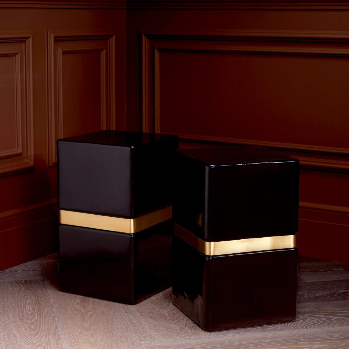 Black Glass Side Table Arturo | Cabothousefurniture.com
