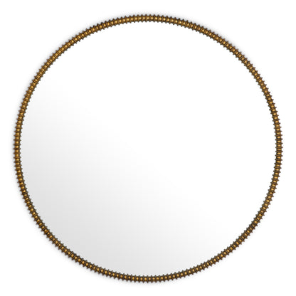 Round Vintage Brass Mirror Vezzola | Cabothousefurniture.com