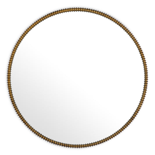 Round Vintage Brass Mirror Vezzola | Cabothousefurniture.com