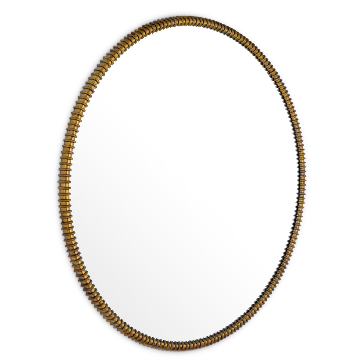Round Vintage Brass Mirror Vezzola | Cabothousefurniture.com