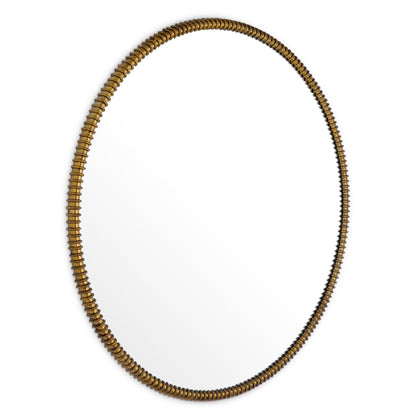 Round Vintage Brass Mirror Vezzola | Cabothousefurniture.com