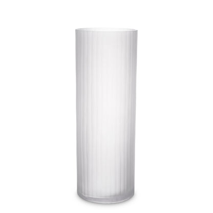 White Frosted Glass Vase Haight