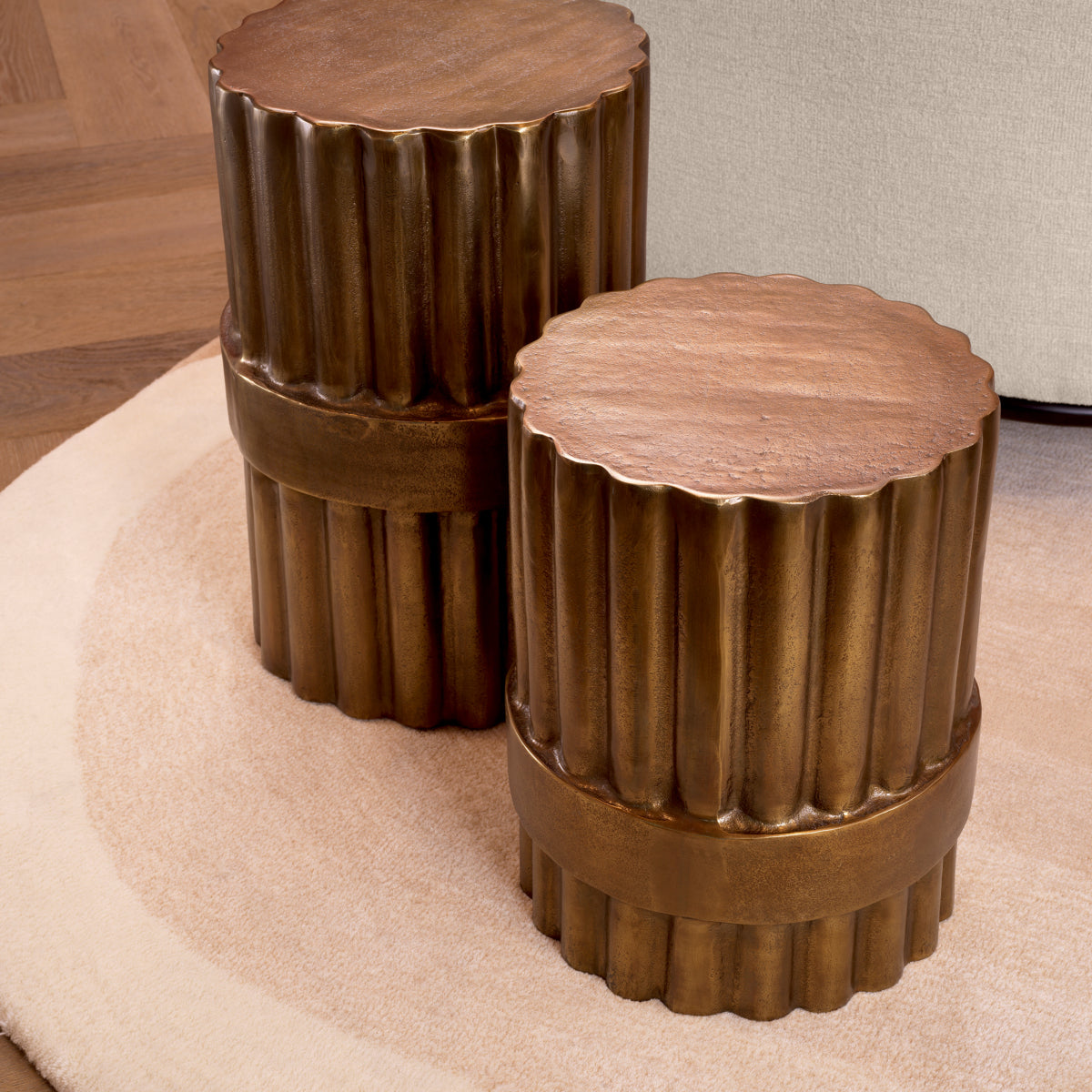 Antique Brass Side Table Padua | Cabothousefurniture.com