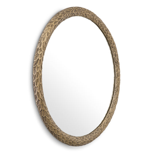 Leaves Patterned Oval Mirror Soave | Cabothousefurniture.com
