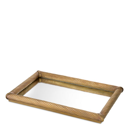 Vintage Brass Rectangular Tray Salvi | Cabothousefurniture.com