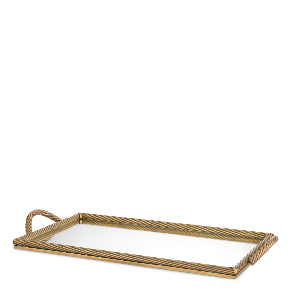 Vintage Brass Rectangular Tray Salvi | Cabothousefurniture.com