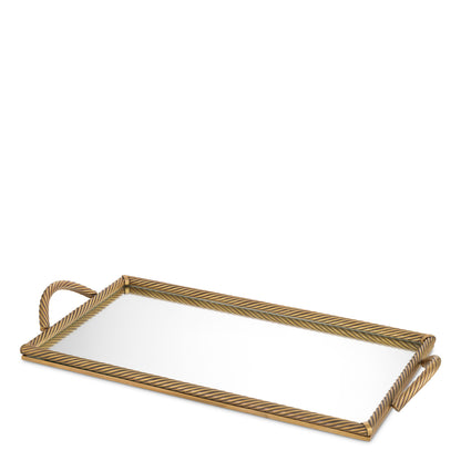 Vintage Brass Rectangular Tray Salvi | Cabothousefurniture.com