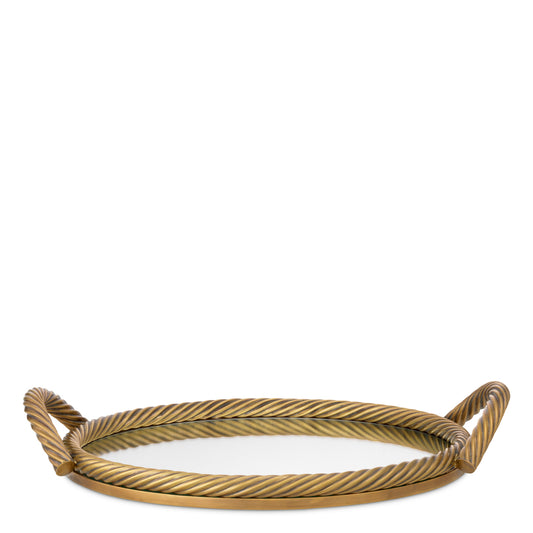 Vintage Brass Round Tray Salvi