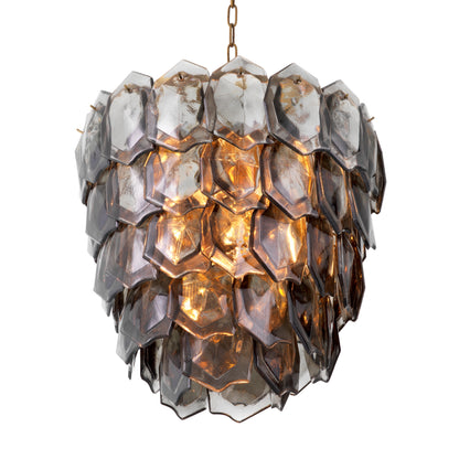Layered Glass Chandelier Elias | Cabothousefurniture.com