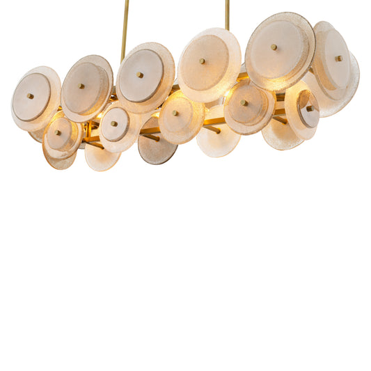 Champagne Disk Chandelier Hyde | Cabothousefurniture.com