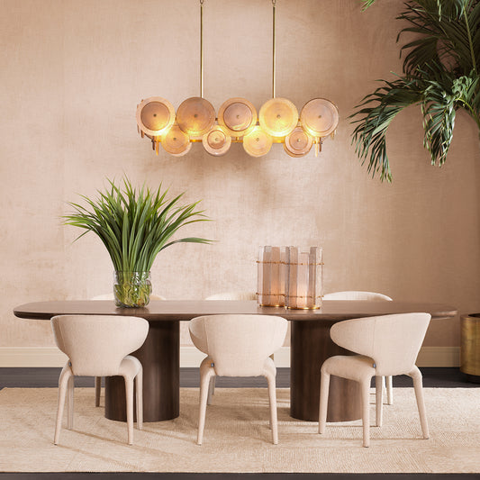 Champagne Disk Chandelier Hyde | Cabothousefurniture.com