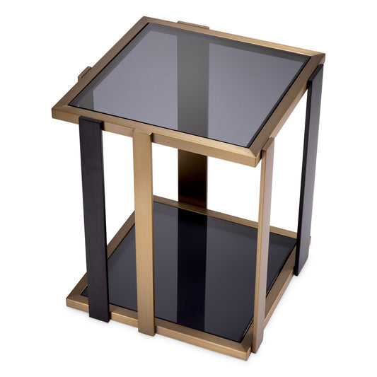 Black Glass Side Table Clio | Cabothousefurniture.com