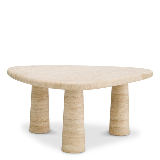 Travertine Triangular Side Table Larino