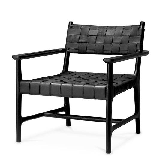 Woven Leather Lounge Chair Tiberio