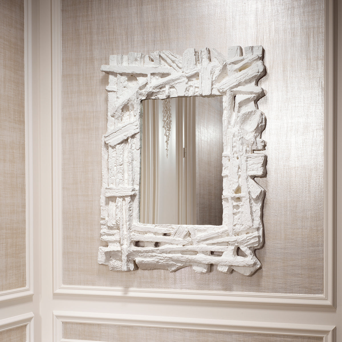 Matte White Mirror Masonic | Cabothousefurniture.com